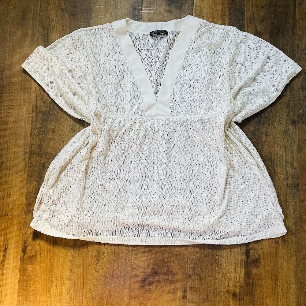 Athena White Lace Swim Cover-Up | Women’s Size‎ Large Beach Tunic
